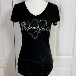 Maurices black sheer short sleeve T-shirt. Small.